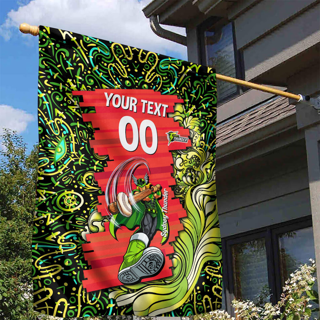 Personalized Sydney Thunder Cricket Garden Flag Hippie Psychedelic Pattern Vibrant Mandala Art Style