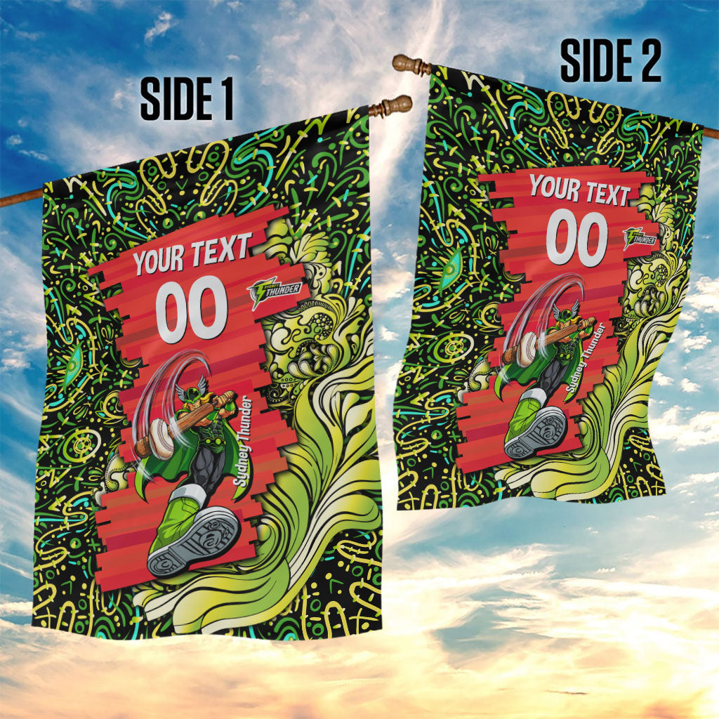 Personalized Sydney Thunder Cricket Garden Flag Hippie Psychedelic Pattern Vibrant Mandala Art Style