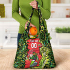 Personalized Sydney Thunder Cricket Grocery Bag Hippie Psychedelic Pattern Vibrant Mandala Art Style