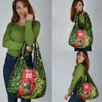 Personalized Sydney Thunder Cricket Grocery Bag Hippie Psychedelic Pattern Vibrant Mandala Art Style