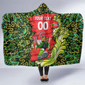Personalized Sydney Thunder Cricket Hooded Blanket Hippie Psychedelic Pattern Vibrant Mandala Art Style