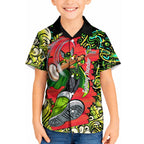Personalized Sydney Thunder Cricket Kid Hawaiian Shirt Hippie Psychedelic Pattern Vibrant Mandala Art Style