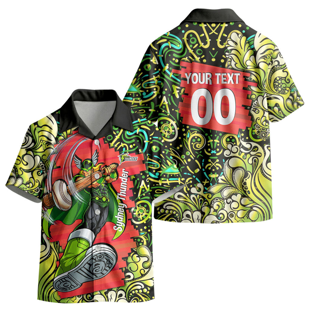 Personalized Sydney Thunder Cricket Kid Hawaiian Shirt Hippie Psychedelic Pattern Vibrant Mandala Art Style