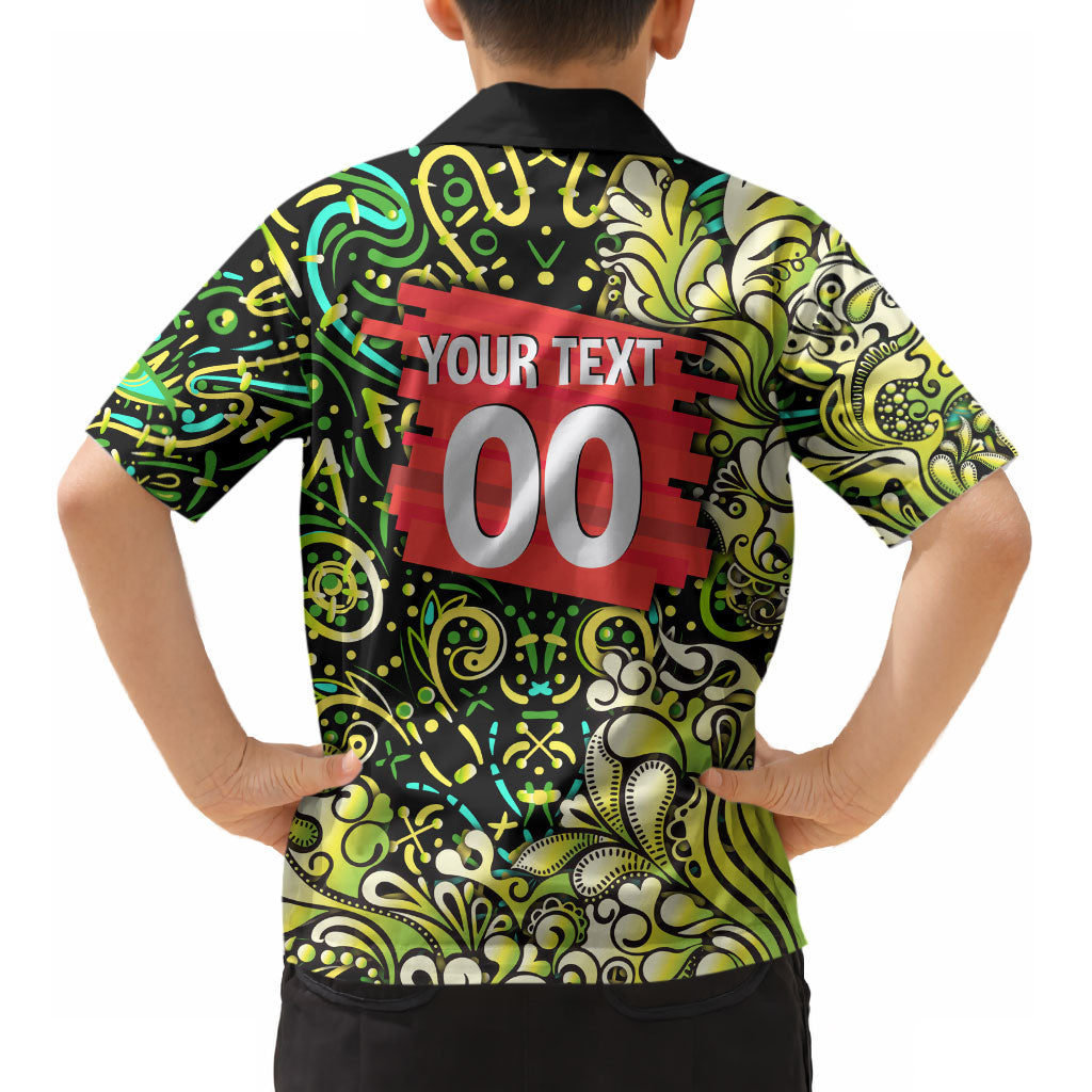 Personalized Sydney Thunder Cricket Kid Hawaiian Shirt Hippie Psychedelic Pattern Vibrant Mandala Art Style
