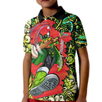 Personalized Sydney Thunder Cricket Kid Polo Shirt Hippie Psychedelic Pattern Vibrant Mandala Art Style