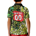 Personalized Sydney Thunder Cricket Kid Polo Shirt Hippie Psychedelic Pattern Vibrant Mandala Art Style