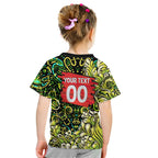 Personalized Sydney Thunder Cricket Kid T Shirt Hippie Psychedelic Pattern Vibrant Mandala Art Style