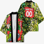 Personalized Sydney Thunder Cricket Kimono Hippie Psychedelic Pattern Vibrant Mandala Art Style