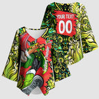 Personalized Sydney Thunder Cricket Kimono Sleeve Blouse Hippie Psychedelic Pattern Vibrant Mandala Art Style