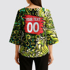 Personalized Sydney Thunder Cricket Kimono Sleeve Blouse Hippie Psychedelic Pattern Vibrant Mandala Art Style