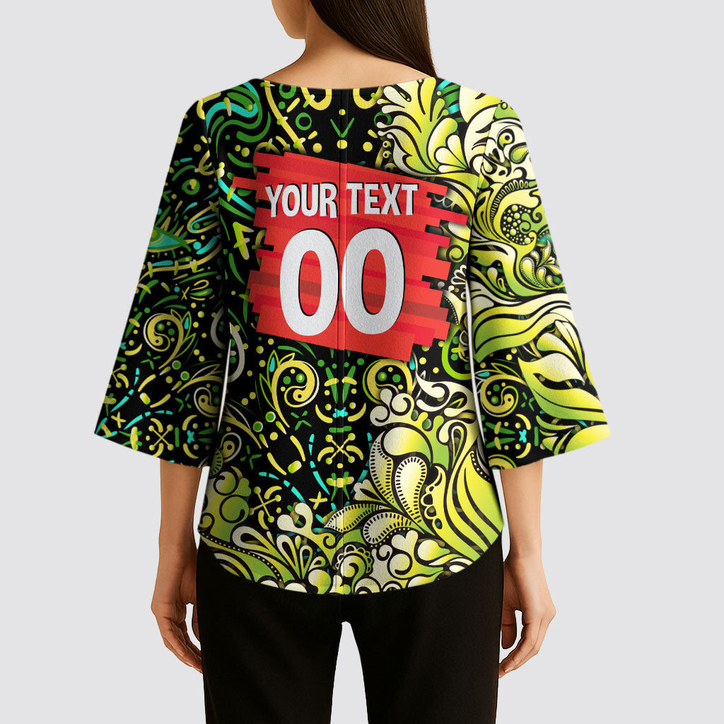 Personalized Sydney Thunder Cricket Kimono Sleeve Blouse Hippie Psychedelic Pattern Vibrant Mandala Art Style