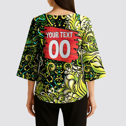 Personalized Sydney Thunder Cricket Kimono Sleeve Blouse Hippie Psychedelic Pattern Vibrant Mandala Art Style