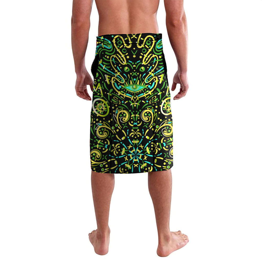 Personalized Sydney Thunder Cricket Lavalava Hippie Psychedelic Pattern Vibrant Mandala Art Style