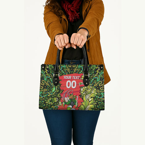 Personalized Sydney Thunder Cricket Leather Bag Hippie Psychedelic Pattern Vibrant Mandala Art Style