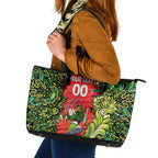 Personalized Sydney Thunder Cricket Leather Tote Bag Hippie Psychedelic Pattern Vibrant Mandala Art Style