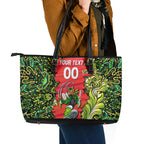 Personalized Sydney Thunder Cricket Leather Tote Bag Hippie Psychedelic Pattern Vibrant Mandala Art Style