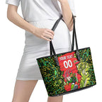 Personalized Sydney Thunder Cricket Leather Tote Bag Hippie Psychedelic Pattern Vibrant Mandala Art Style