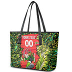 Personalized Sydney Thunder Cricket Leather Tote Bag Hippie Psychedelic Pattern Vibrant Mandala Art Style