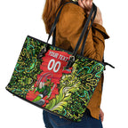 Personalized Sydney Thunder Cricket Leather Tote Bag Hippie Psychedelic Pattern Vibrant Mandala Art Style