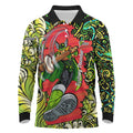Personalized Sydney Thunder Cricket Long Sleeve Polo Shirt Hippie Psychedelic Pattern Vibrant Mandala Art Style