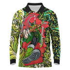 Personalized Sydney Thunder Cricket Long Sleeve Polo Shirt Hippie Psychedelic Pattern Vibrant Mandala Art Style
