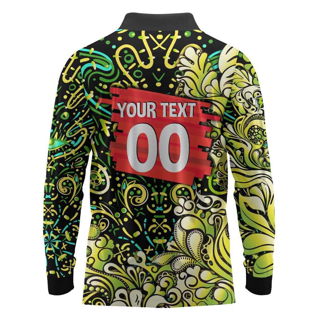 Personalized Sydney Thunder Cricket Long Sleeve Polo Shirt Hippie Psychedelic Pattern Vibrant Mandala Art Style