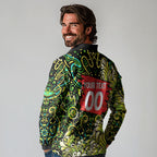 Personalized Sydney Thunder Cricket Long Sleeve Polo Shirt Hippie Psychedelic Pattern Vibrant Mandala Art Style