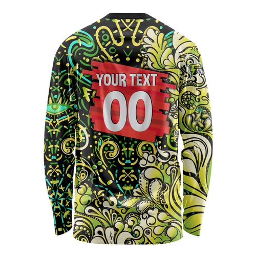 Personalized Sydney Thunder Cricket Long Sleeve Shirt Hippie Psychedelic Pattern Vibrant Mandala Art Style