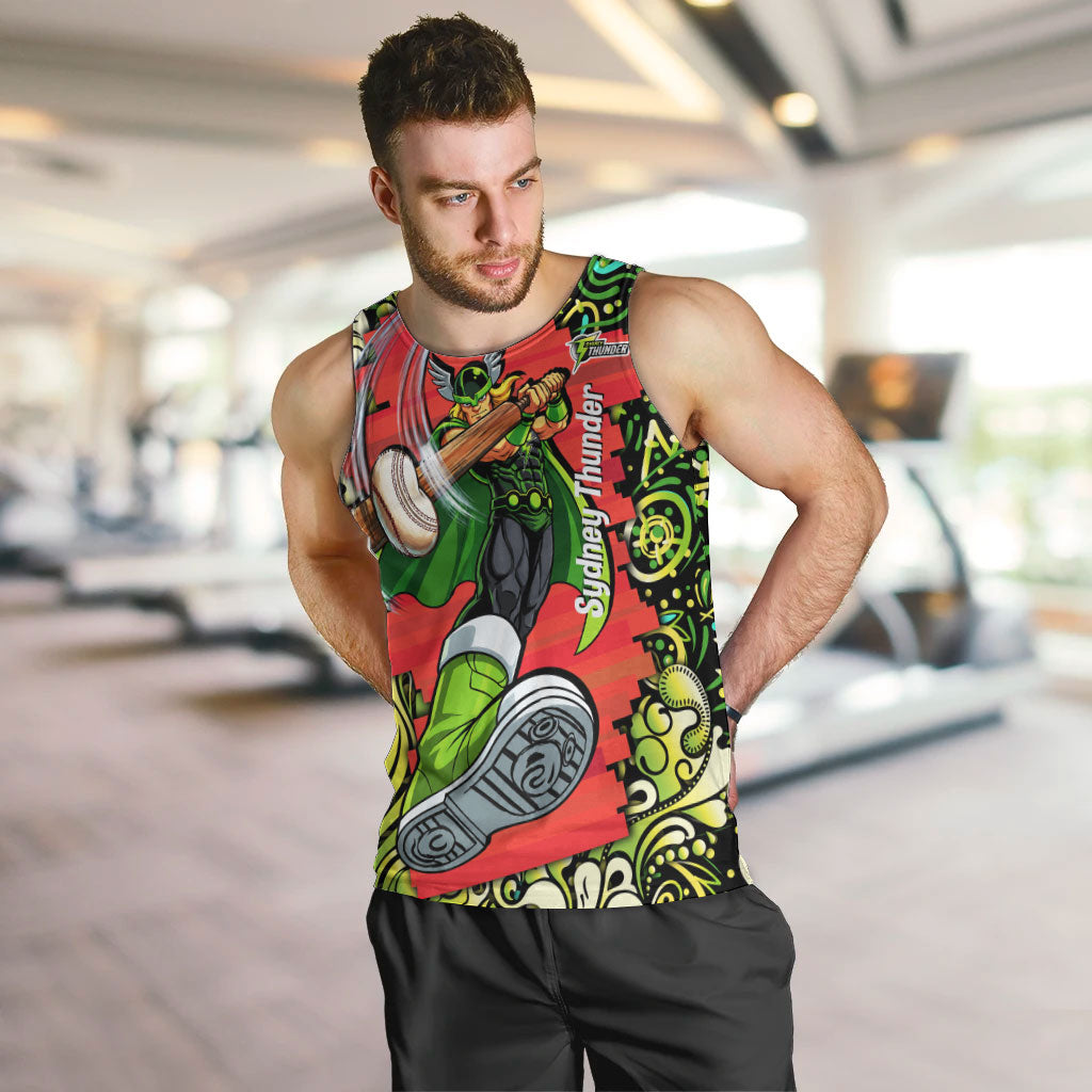 Personalized Sydney Thunder Cricket Men Tank Top Hippie Psychedelic Pattern Vibrant Mandala Art Style