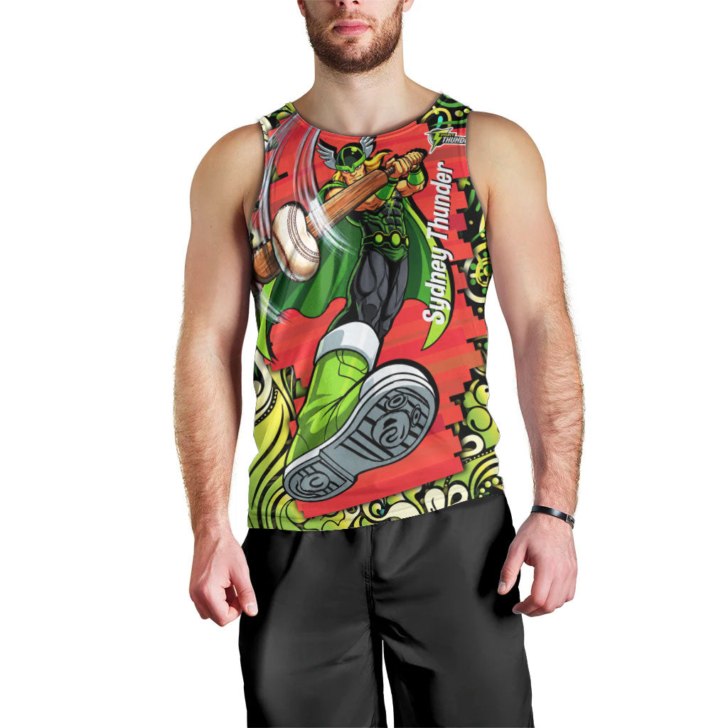 Personalized Sydney Thunder Cricket Men Tank Top Hippie Psychedelic Pattern Vibrant Mandala Art Style