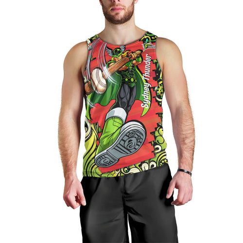 Personalized Sydney Thunder Cricket Men Tank Top Hippie Psychedelic Pattern Vibrant Mandala Art Style