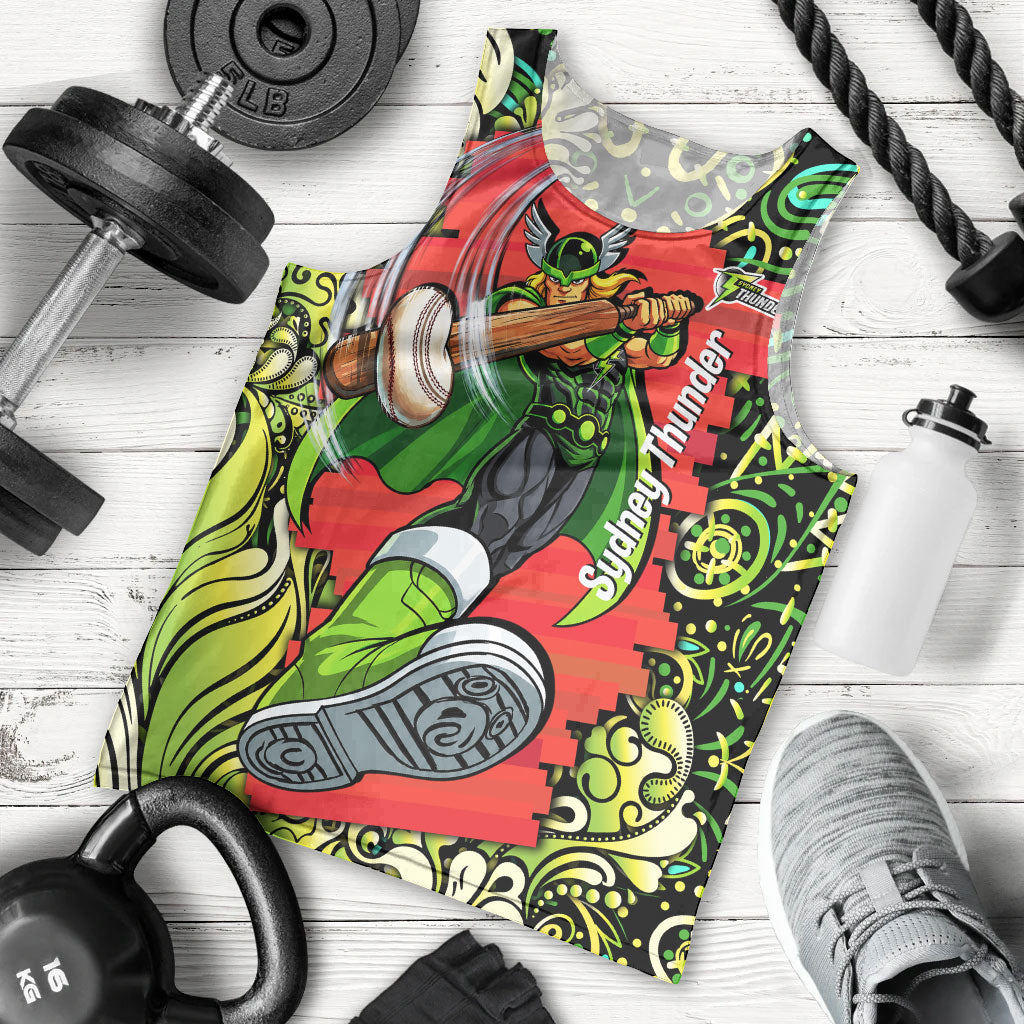 Personalized Sydney Thunder Cricket Men Tank Top Hippie Psychedelic Pattern Vibrant Mandala Art Style