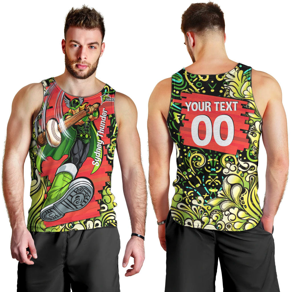 Personalized Sydney Thunder Cricket Men Tank Top Hippie Psychedelic Pattern Vibrant Mandala Art Style