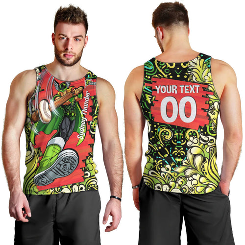 Personalized Sydney Thunder Cricket Men Tank Top Hippie Psychedelic Pattern Vibrant Mandala Art Style