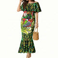 Personalized Sydney Thunder Cricket Mermaid Dress Hippie Psychedelic Pattern Vibrant Mandala Art Style