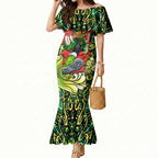 Personalized Sydney Thunder Cricket Mermaid Dress Hippie Psychedelic Pattern Vibrant Mandala Art Style
