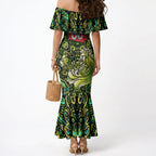 Personalized Sydney Thunder Cricket Mermaid Dress Hippie Psychedelic Pattern Vibrant Mandala Art Style
