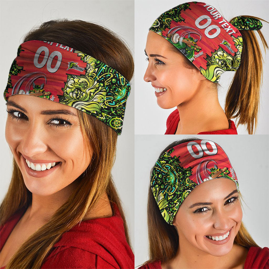 Personalized Sydney Thunder Cricket Neck Gaiter Hippie Psychedelic Pattern Vibrant Mandala Art Style