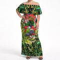Personalized Sydney Thunder Cricket Off Shoulder Maxi Dress Hippie Psychedelic Pattern Vibrant Mandala Art Style