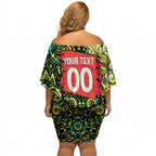 Personalized Sydney Thunder Cricket Off Shoulder Short Dress Hippie Psychedelic Pattern Vibrant Mandala Art Style