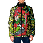 Personalized Sydney Thunder Cricket Padded Jacket Hippie Psychedelic Pattern Vibrant Mandala Art Style