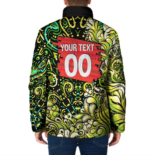 Personalized Sydney Thunder Cricket Padded Jacket Hippie Psychedelic Pattern Vibrant Mandala Art Style
