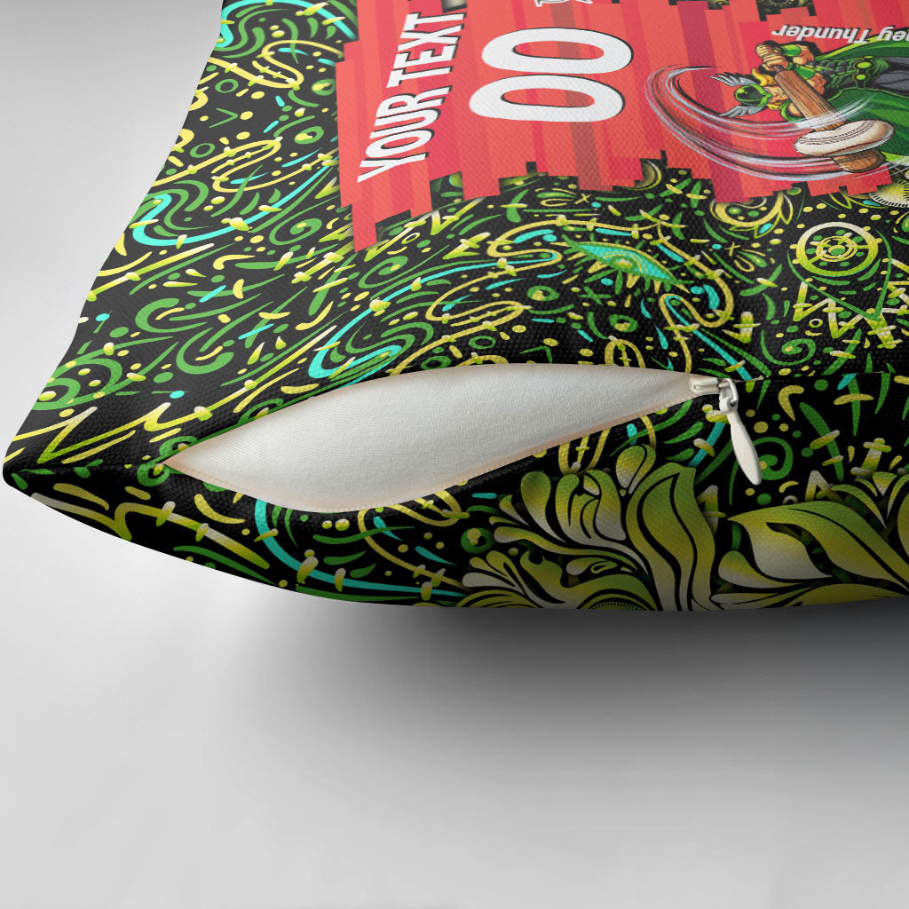 Personalized Sydney Thunder Cricket Pillow Cover Hippie Psychedelic Pattern Vibrant Mandala Art Style