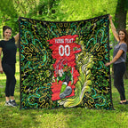 Personalized Sydney Thunder Cricket Quilt Hippie Psychedelic Pattern Vibrant Mandala Art Style