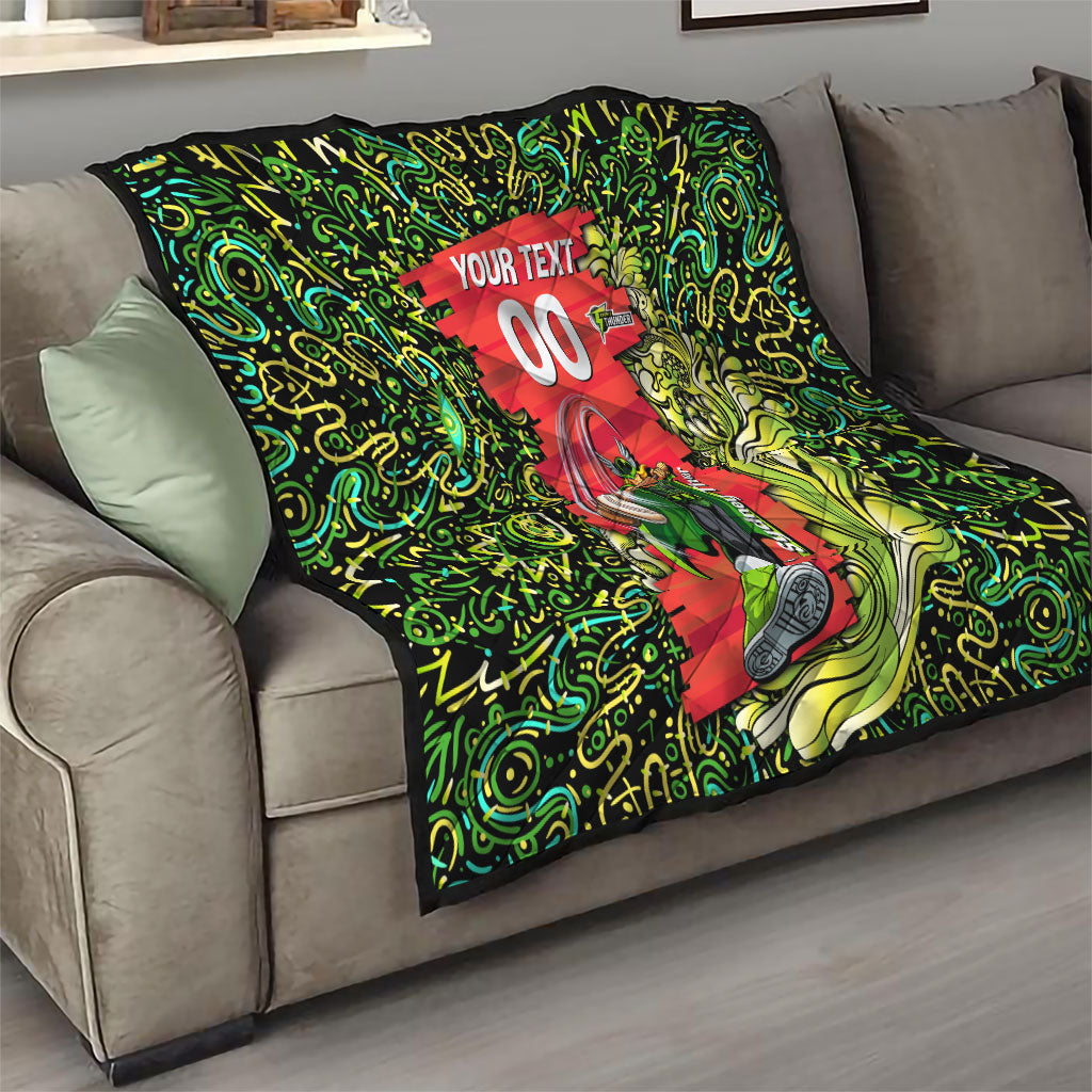 Personalized Sydney Thunder Cricket Quilt Hippie Psychedelic Pattern Vibrant Mandala Art Style