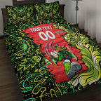 Personalized Sydney Thunder Cricket Quilt Bed Set Hippie Psychedelic Pattern Vibrant Mandala Art Style