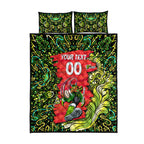 Personalized Sydney Thunder Cricket Quilt Bed Set Hippie Psychedelic Pattern Vibrant Mandala Art Style