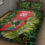 Personalized Sydney Thunder Cricket Quilt Bed Set Hippie Psychedelic Pattern Vibrant Mandala Art Style