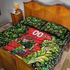 Personalized Sydney Thunder Cricket Quilt Bed Set Hippie Psychedelic Pattern Vibrant Mandala Art Style