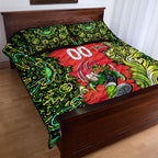 Personalized Sydney Thunder Cricket Quilt Bed Set Hippie Psychedelic Pattern Vibrant Mandala Art Style